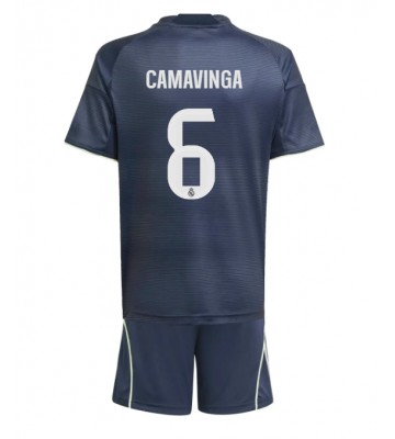 Real Madrid Eduardo Camavinga #6 Udebanetrøje Børn 2025-26 Kortærmet (+ Korte bukser)